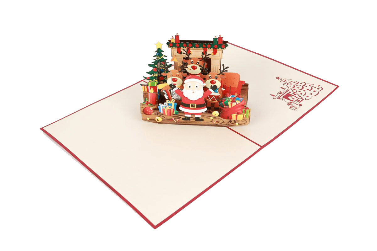 Singing Santa & Reindeers - Abra Cards