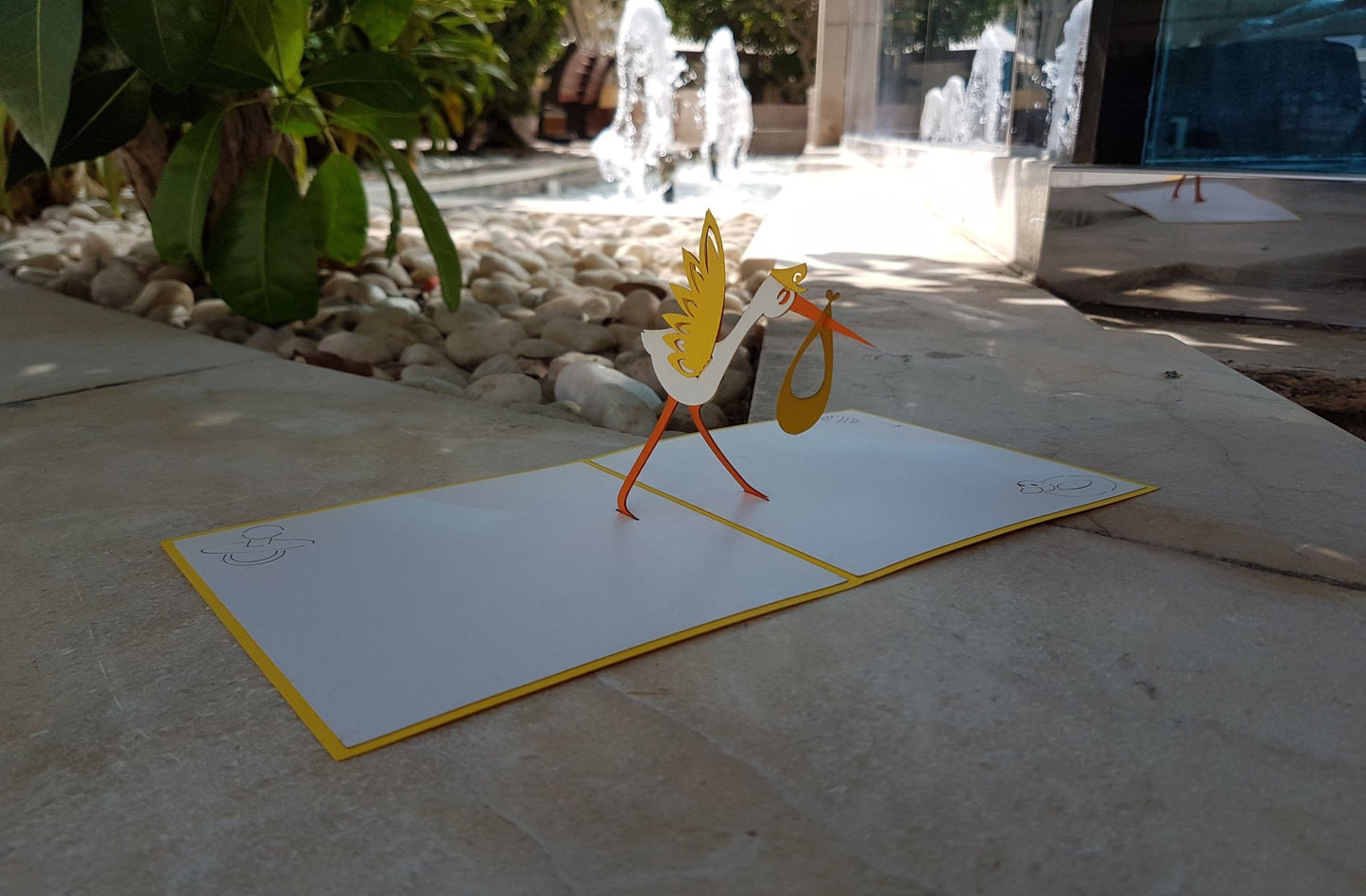 Stork Pop Up New Baby Card - Perfect for Welcome