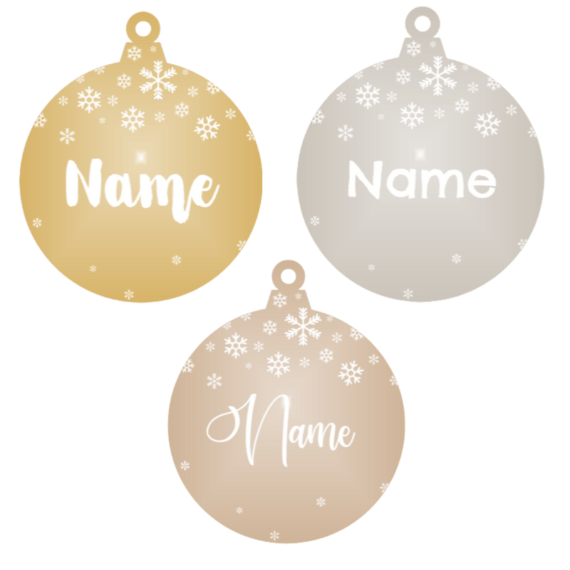 Add a name - Personalised Snowflake Christmas Ornament (Various Colours) - Abra Cards