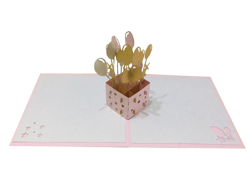 Balloon Box Pink (Metallic) - Abra Cards