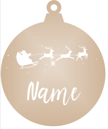 Add a name - Personalised flying Santa Christmas Ornament (Various Colours) - Abra Cards