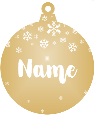 Add a name - Personalised Snowflake Christmas Ornament (Various Colours) - Abra Cards