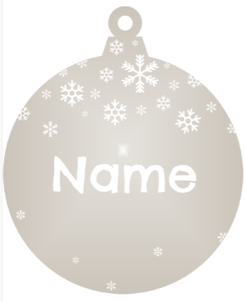 Add a name - Personalised Snowflake Christmas Ornament (Various Colours) - Abra Cards