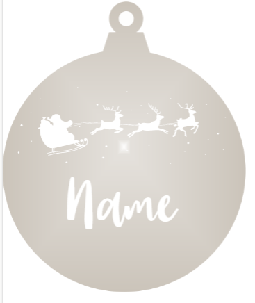 Add a name - Personalised flying Santa Christmas Ornament (Various Colours) - Abra Cards