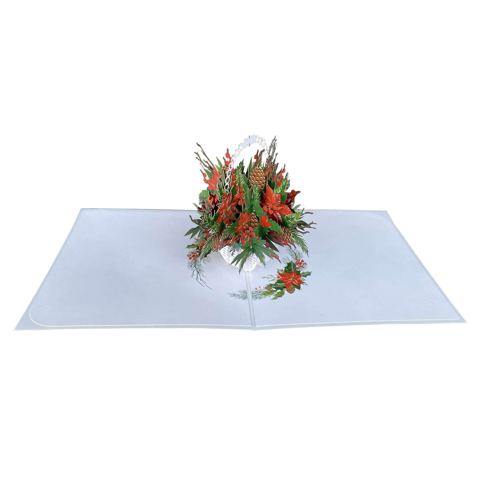 Christmas Poinsetta Basket - Abra Cards