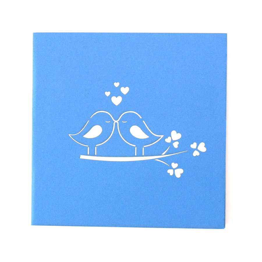 Lovebirds Pop Up Anniversary Card - Abra Cards