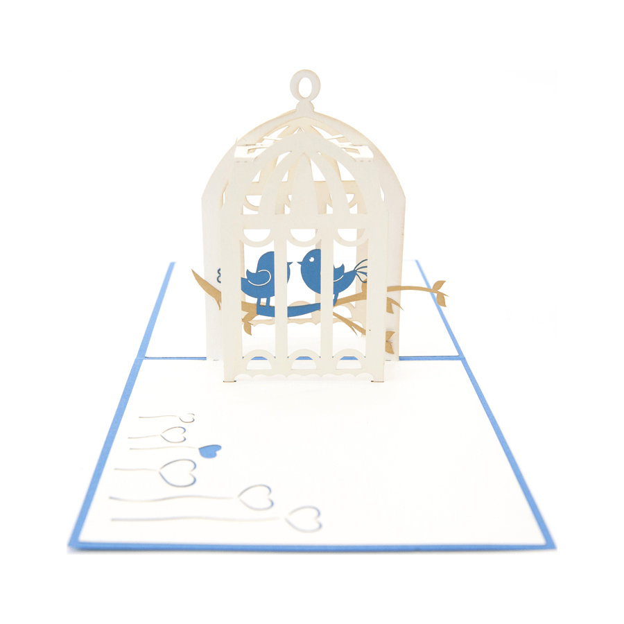 Lovebirds Pop Up Anniversary Card - Abra Cards