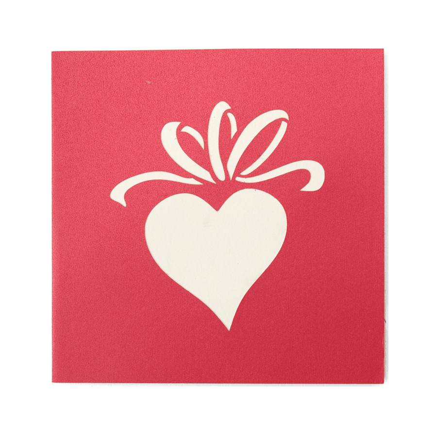 Heart Boxed Present Pop Up Gift Card - The Perfect Surprise