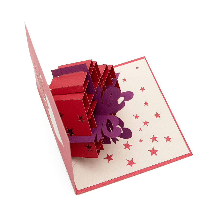 Heart Boxed Present Pop Up Gift Card - The Perfect Surprise
