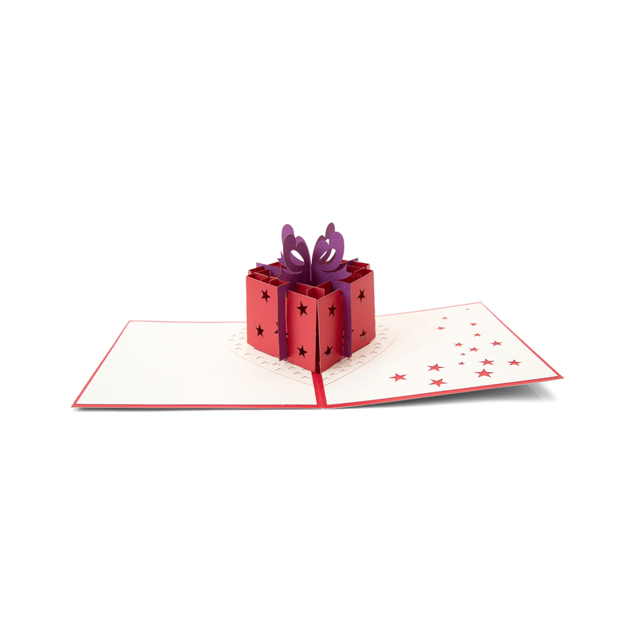Heart Boxed Present Pop Up Gift Card - The Perfect Surprise