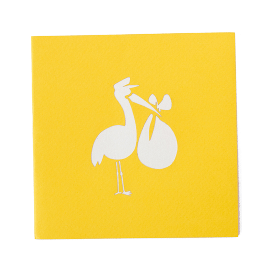 Stork Pop Up New Baby Card - Perfect for Welcome