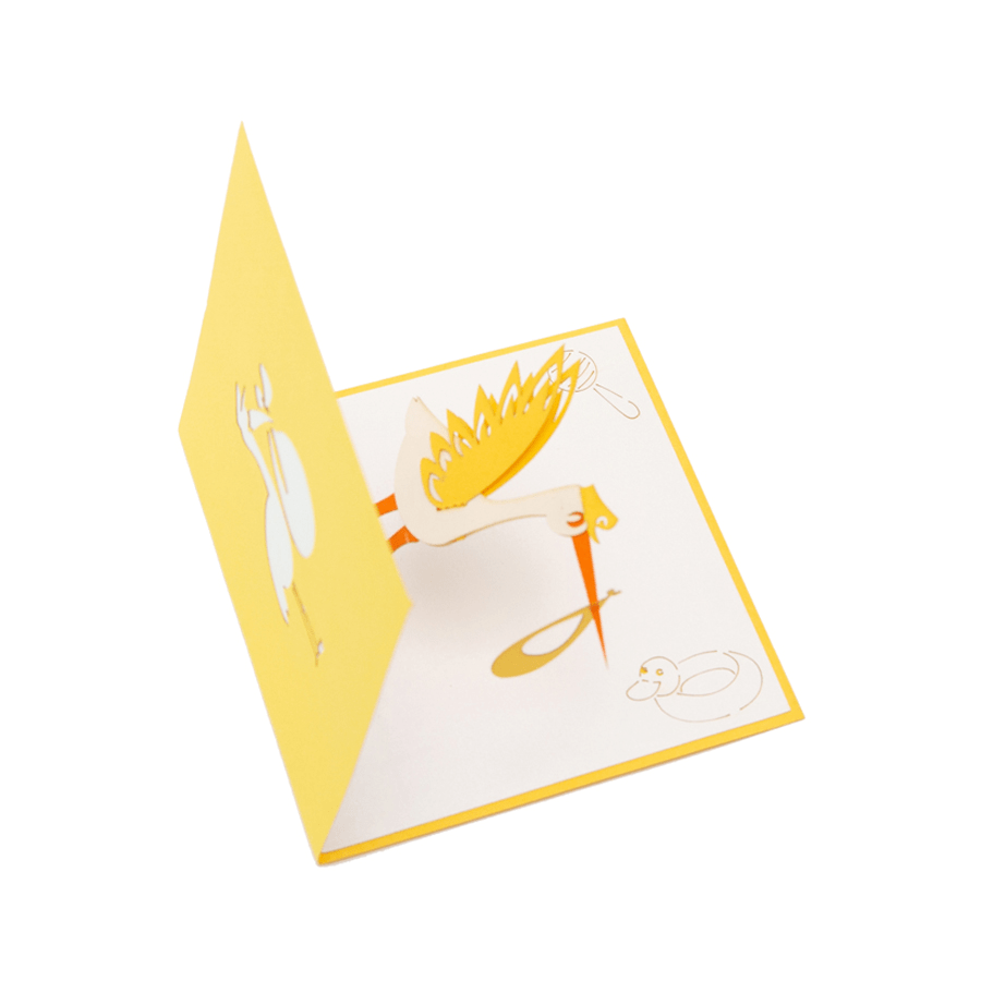 Stork Pop Up New Baby Card - Perfect for Welcome