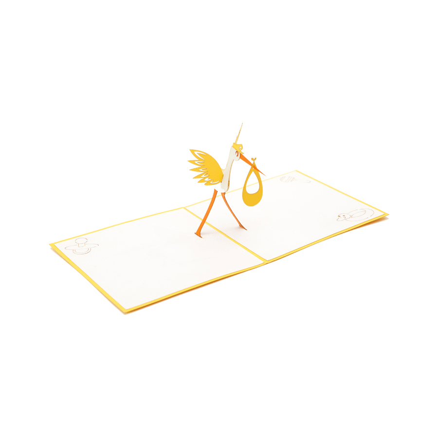 Stork Pop Up New Baby Card - Perfect for Welcome