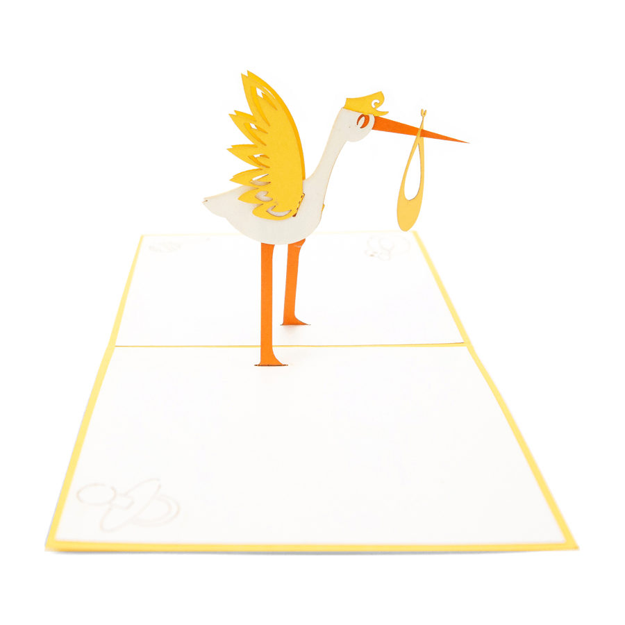 Stork Pop Up New Baby Card - Perfect for Welcome