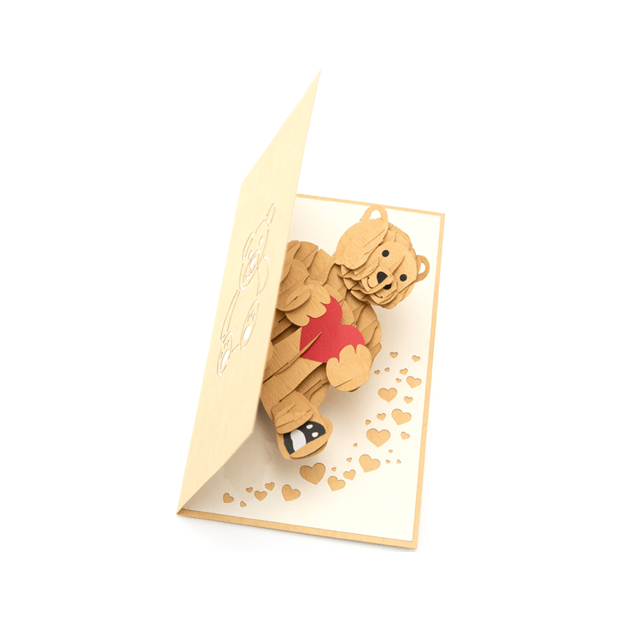 Teddy Bear with Love Heart - Abra Cards