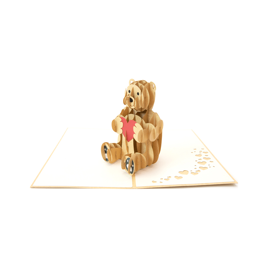 Teddy Bear with Love Heart - Abra Cards