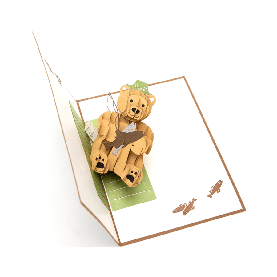 Teddy Bear Fishing - Abra Cards