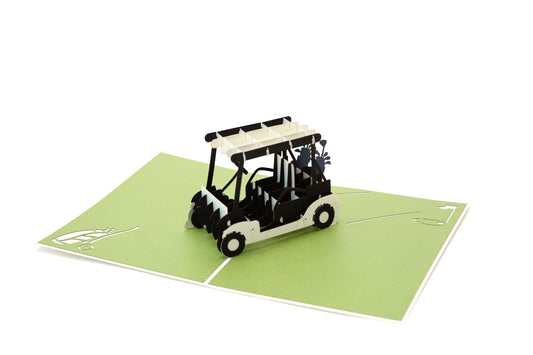 Golf Buggy Pop Up Card - Golfer Gift