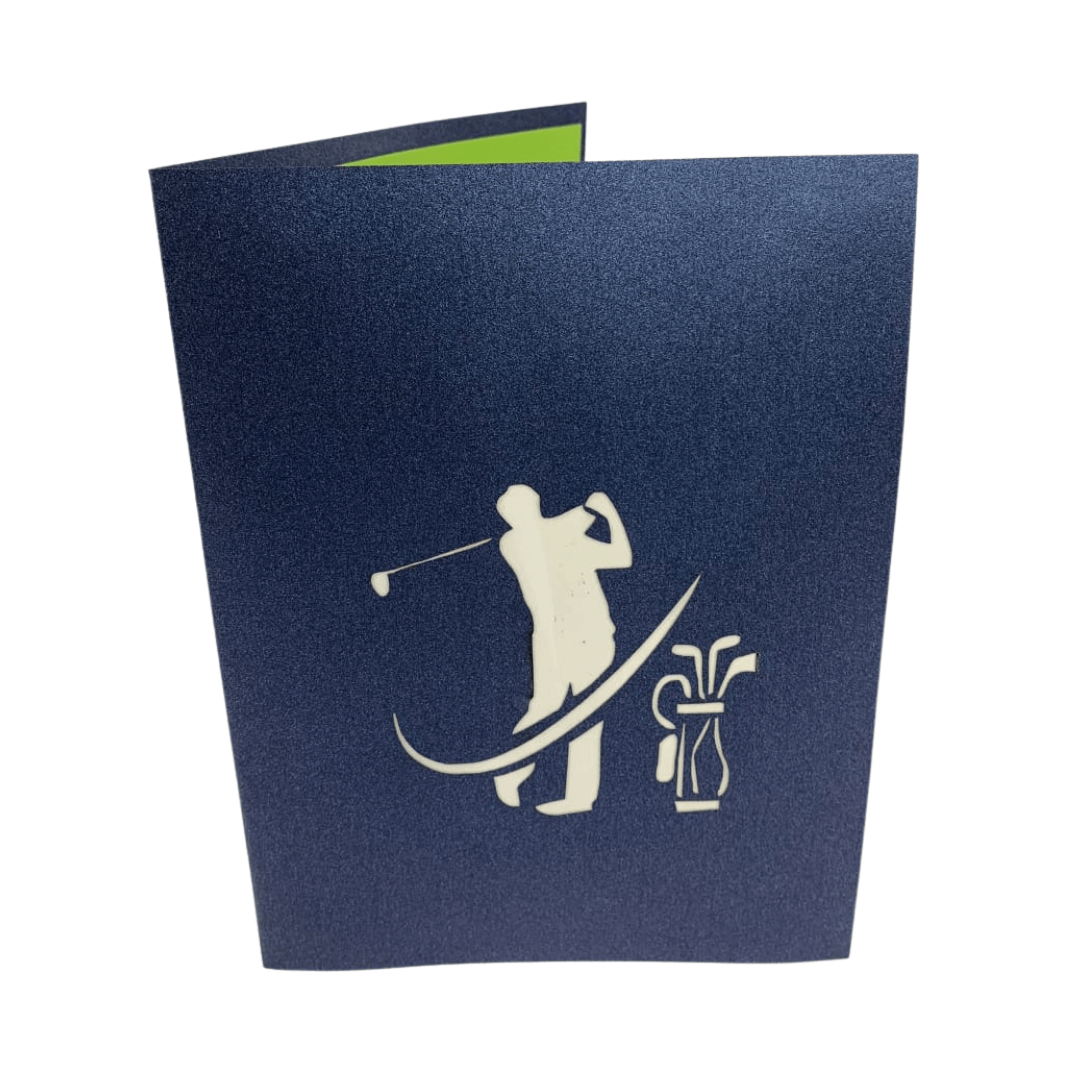 Golfer & Bag - Abra Cards