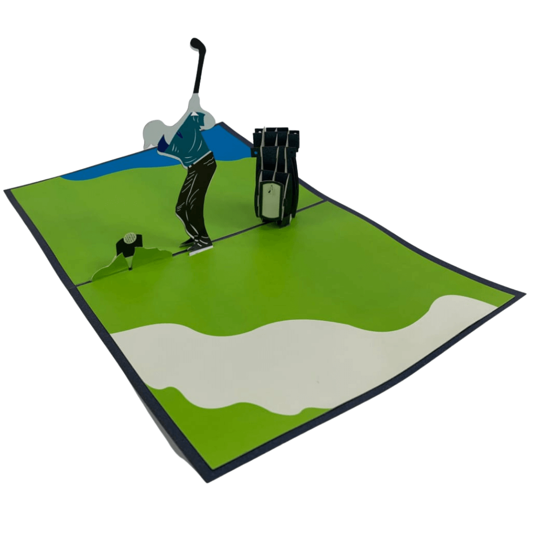 Golfer & Bag - Abra Cards