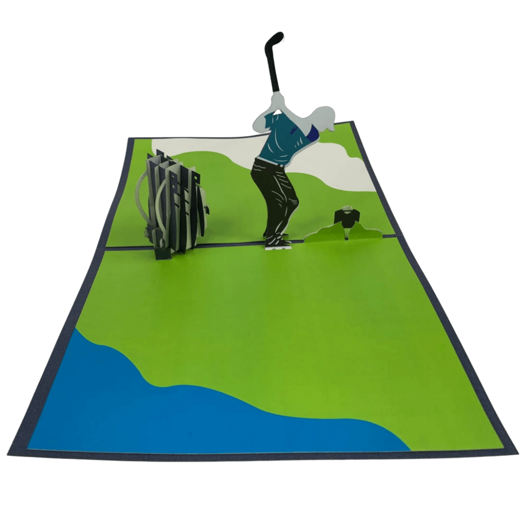 Golfer & Bag - Abra Cards