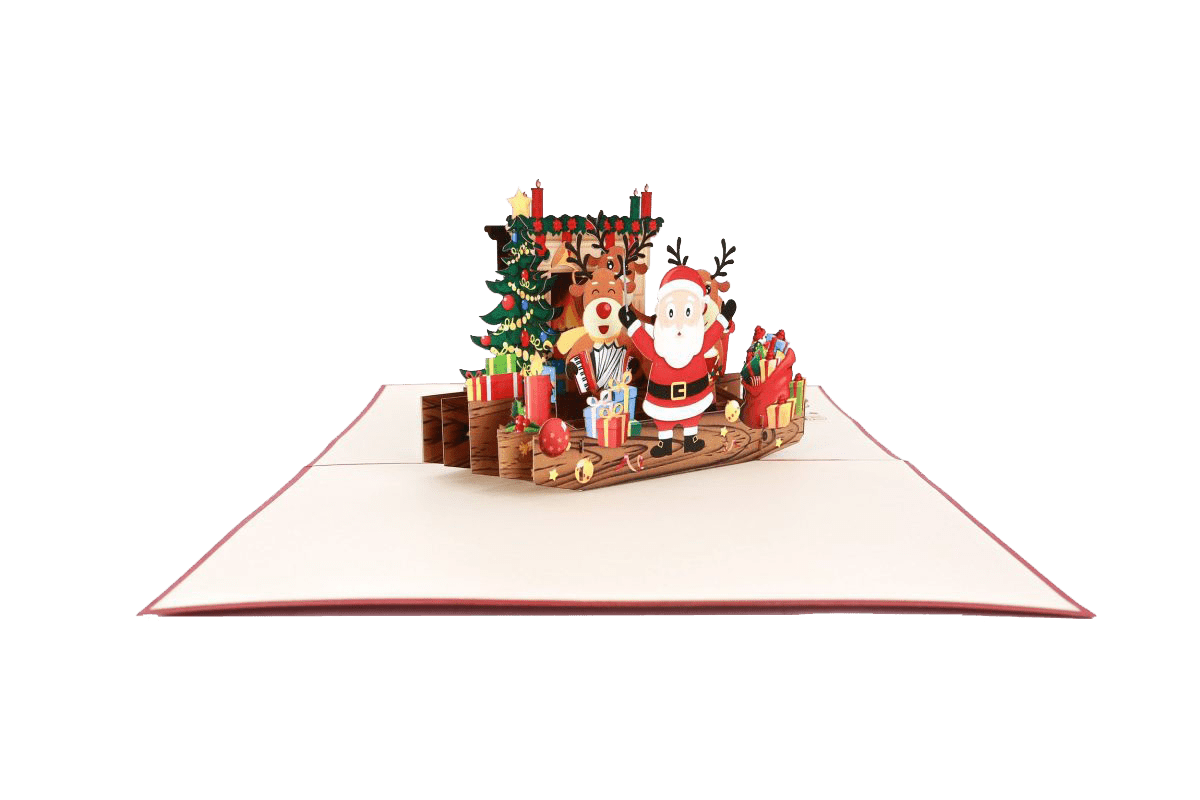 Singing Santa & Reindeers - Abra Cards