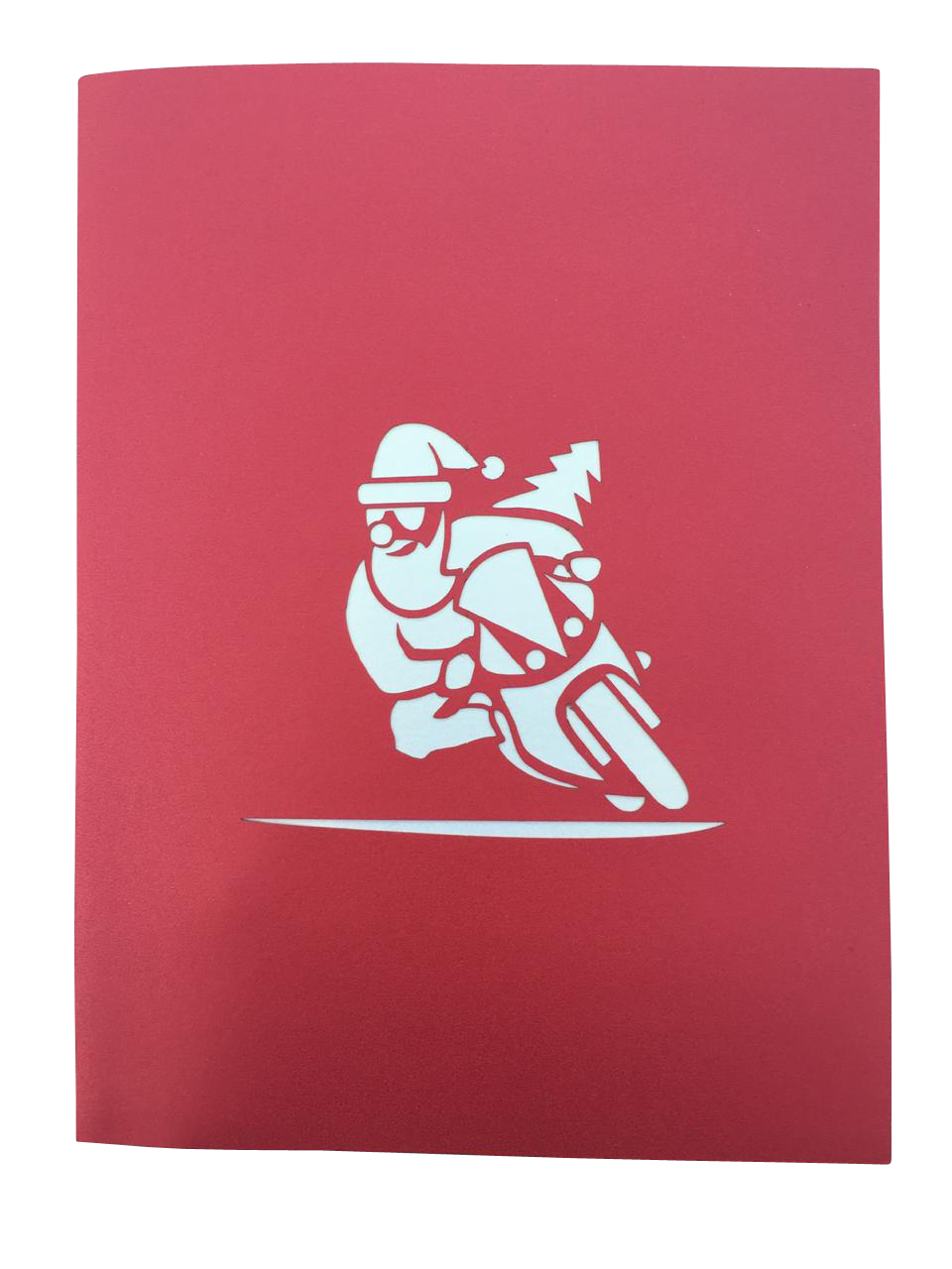 Santa on Motorbike Pop Up Card - Fun Xmas Gift