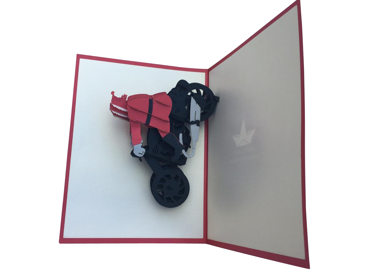 Santa on Motorbike Pop Up Card - Fun Xmas Gift