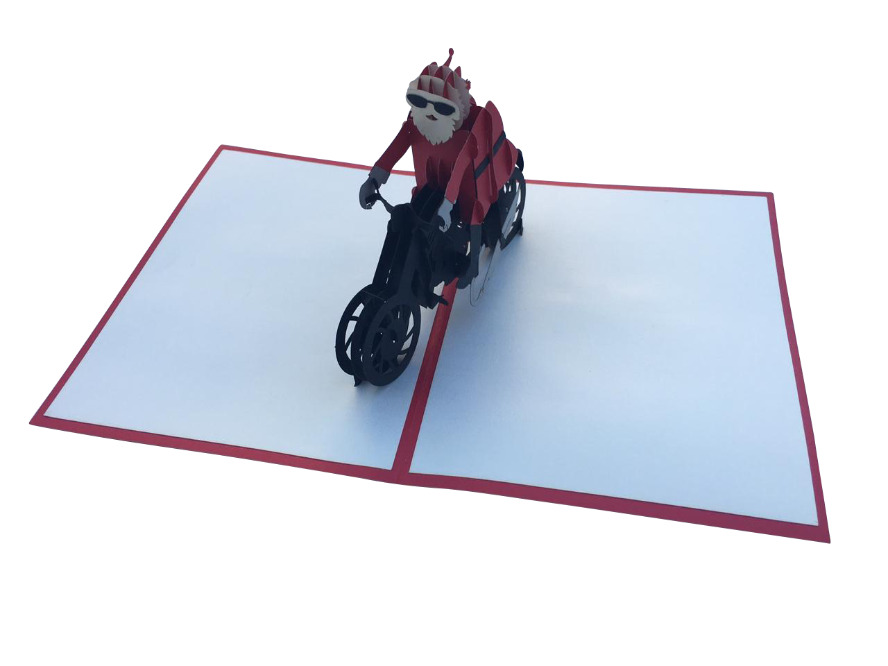 Santa on Motorbike Pop Up Card - Fun Xmas Gift