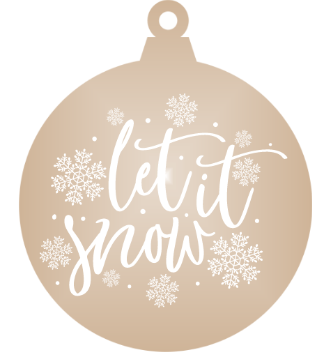 Let is snow! - Mirrored Acrylic Christmas Ornament (Various Colours) - Abra Cards