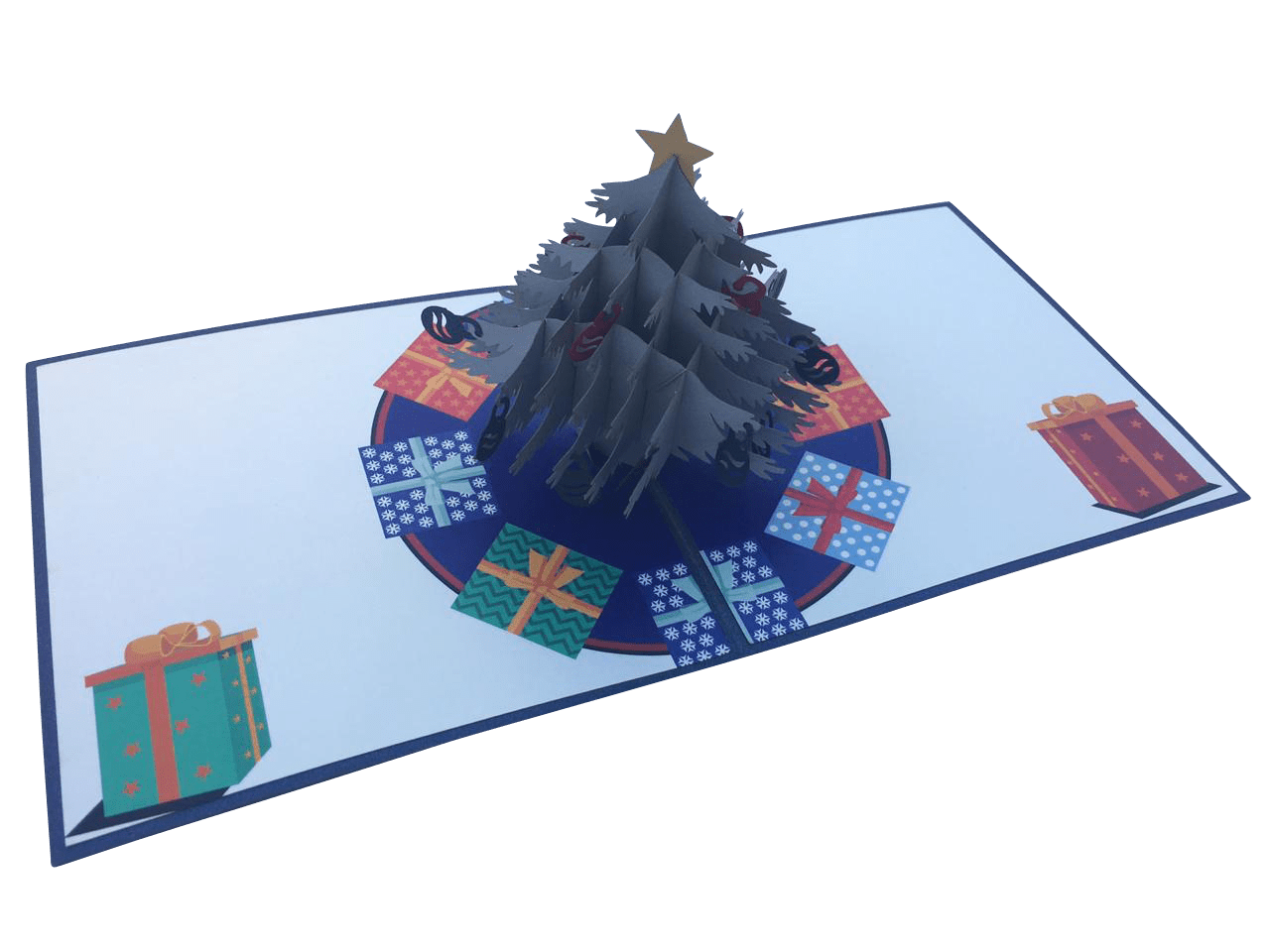 Silver Christmas Tree Pop Up Card - Festive Gift