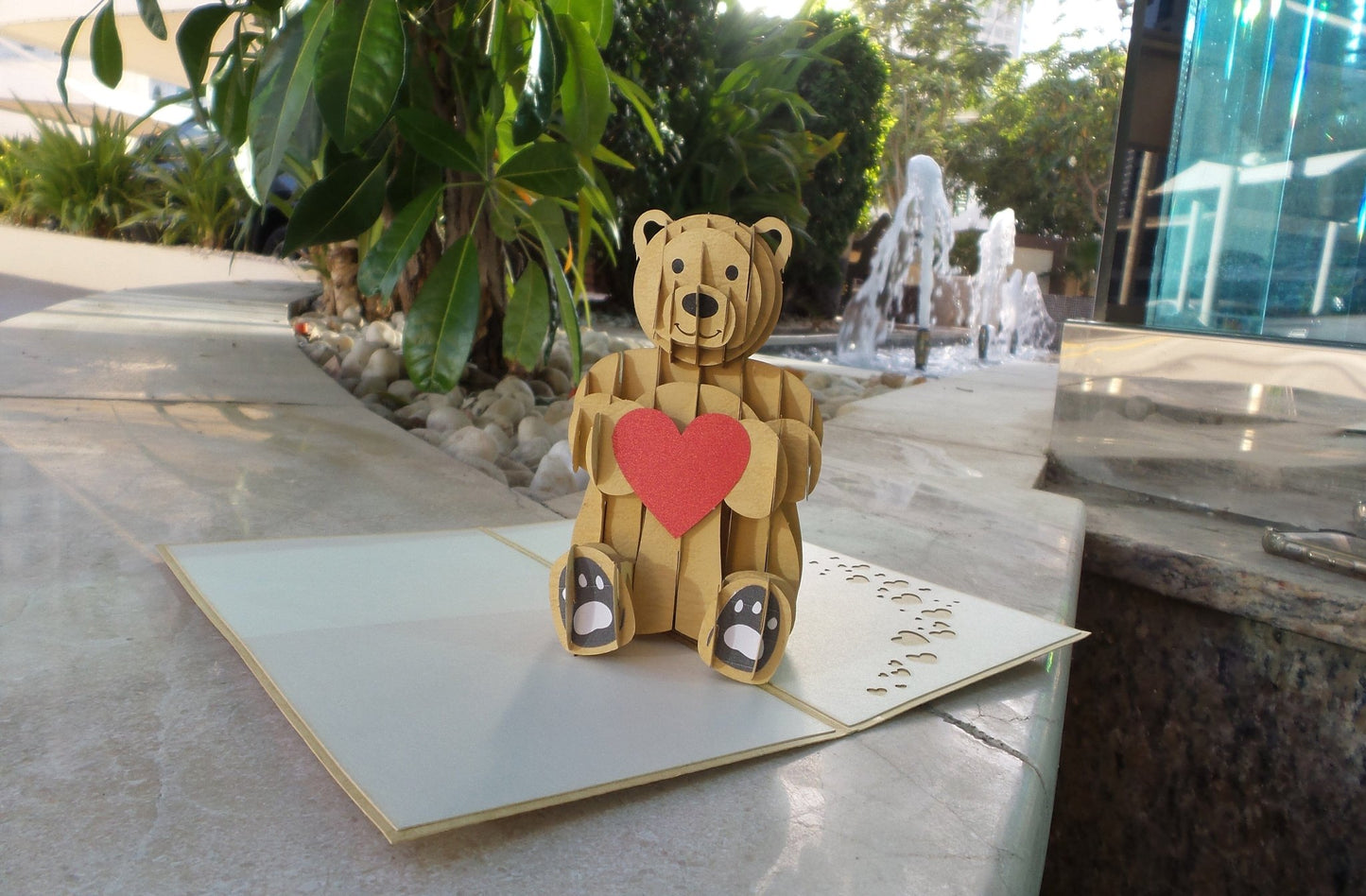 Teddy Bear with Love Heart - Abra Cards