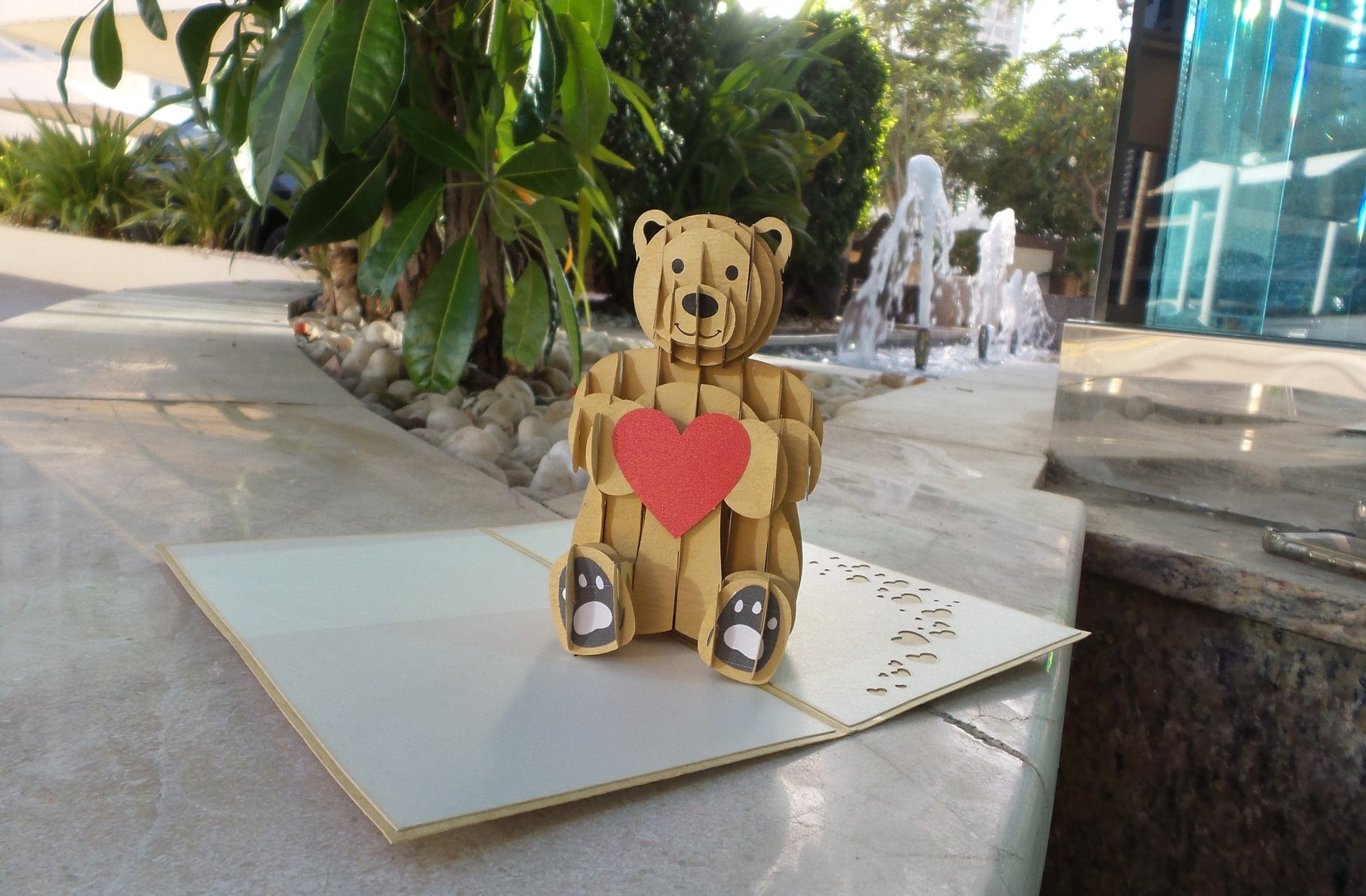 Teddy Bear with Love Heart - Abra Cards