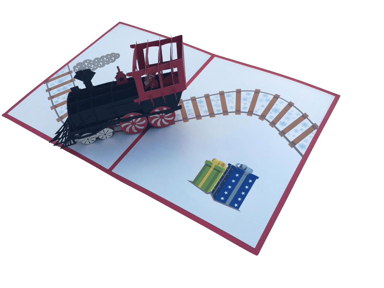Santa's Train Pop Up Card - Holiday Greeting