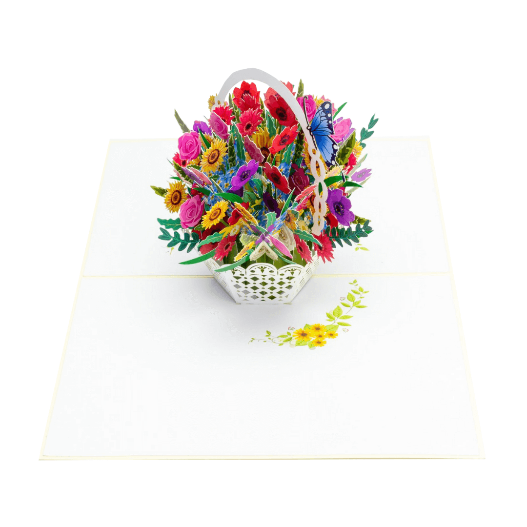 Flower Basket Pop Up Card – Floral Greeting Gift