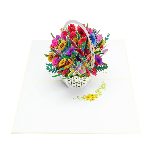 Flower Basket Pop Up Card – Floral Greeting Gift