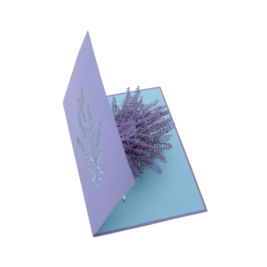 Lavender Vase Pop Up Card – Floral Gift of Peace