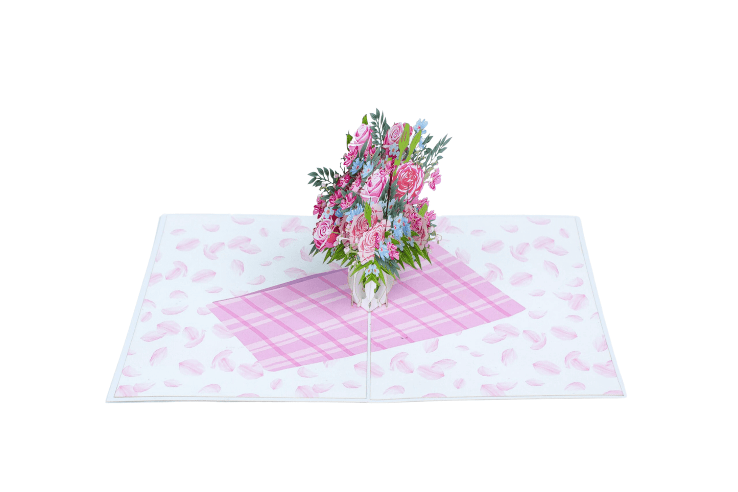 Mixed Pink Roses Pop up Card
