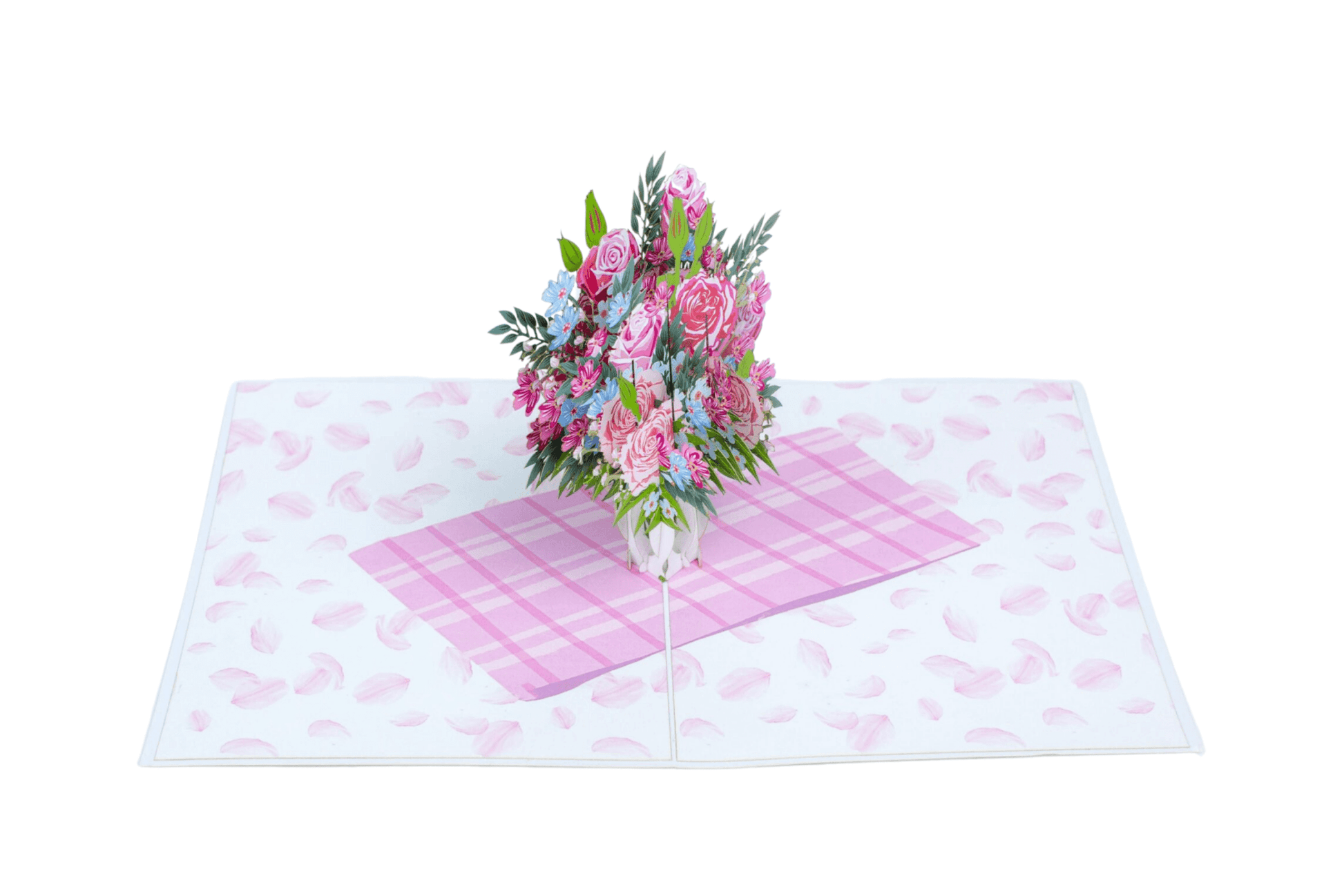 Mixed Pink Roses Pop up Card