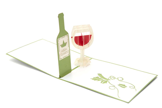 Red Wine Pop Up Card - Wine Lover Gift
