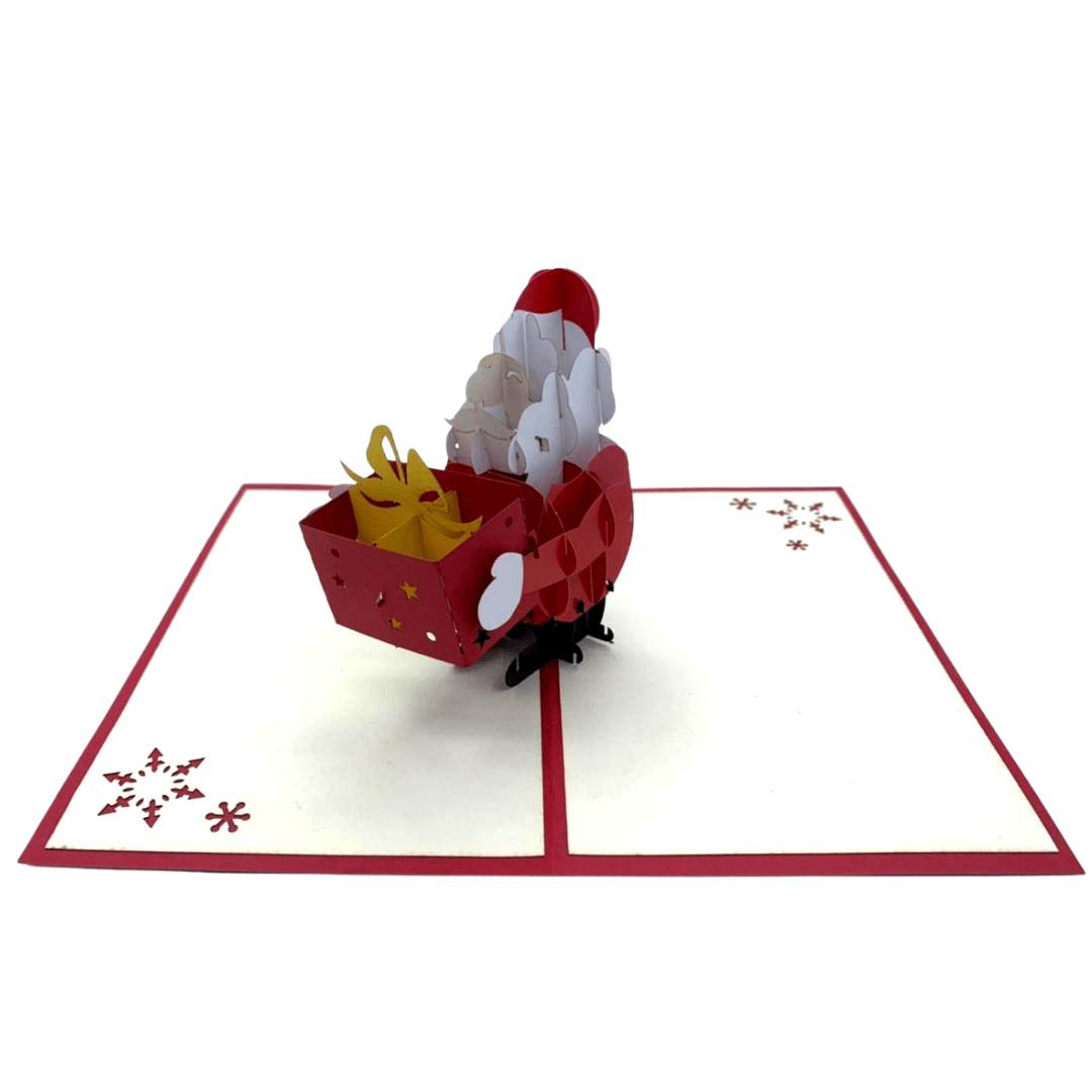 Cute Santa with Gift Pop Up Card – Christmas Greeting