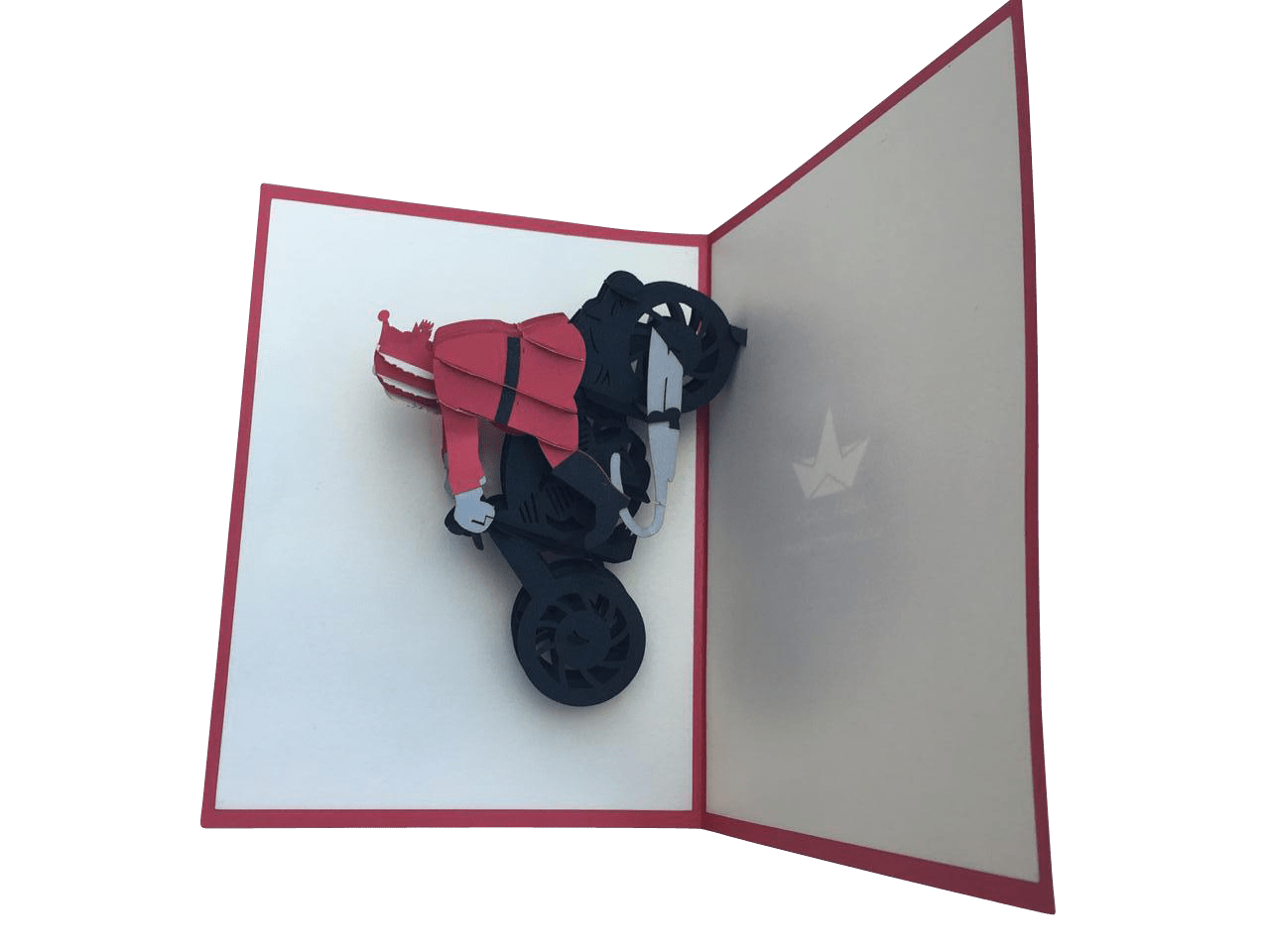 Santa on Motorbike Pop Up Card - Fun Xmas Gift