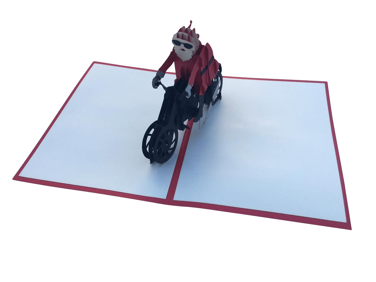 Santa on Motorbike Pop Up Card - Fun Xmas Gift